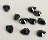 2x3mm Black Cubic Zirconia, Loose Pear Cut Zircon, Faceted Zirconia, CZ Diamonds