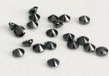 1mm Black Cubic Zirconia, Loose Round Zircon, Faceted Zirconia, Sparkling Black