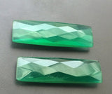 18.5x28mm Approx Green Crystal Quartz Double Side Faceted, 3 Pcs Loose Crystal