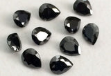 4x6mm Black Cubic Zirconia, Loose Pear Zircon, Faceted Zirconia Black Cz Diamond