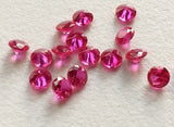 3.5mm Ruby Pink Cubic Zirconia, Loose Round Zircon, Faceted Zirconia, CZ Diamond