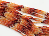 3-3.5mm Fire Opal Faceted Rondelle Beads, Mexican Fire Opal Rondelles, Fire Opal