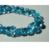 8 mm Blue Topaz Coated Crystal Faceted Onion, Blue Crystal Faceted Onion Beads