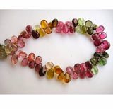 5x7mm Approx Multi Tourmaline Faceted Pear Beads, Multi Tourmaline Faceted Gems