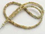 3-4mm Yellow Diamonds 0.5mm Hole Size Raw Rondelle Beads (3.5IN To 7IN)