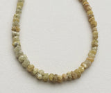 3-4mm Yellow Diamonds 0.5mm Hole Size Raw Rondelle Beads (3.5IN To 7IN)