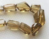 14 mm To 23 mm Beer Quartz Faceted Tumble Beads, AAA Gems, Beer Quartz Step Cut