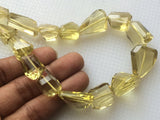 11-26 mm Lemon Quartz Beads, Lemon Faceted Tumble Beads, Step Cut, Lemon Quartz