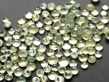 5-10mm Prehnite Plain Round Flat Back Cabochons, Round Cabochon For Jewelry