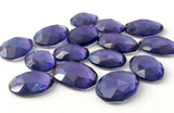 13-14mm Iolite Color Hydro Quartz Cabochons, Flat Back Rose Cut Hydro Cabochons