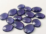 13-14mm Iolite Color Hydro Quartz Cabochons, Flat Back Rose Cut Hydro Cabochons