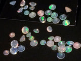 4-5mm Ethiopian Opal Faceted Round Cut Stone, 5 Pcs Fire Opal Faceted Stones