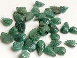 7-11mm Emerald Leaf Cabochons, Green Emerald Hand Carved Loose Gemstones
