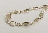 5-6mm White Gray Diamond Slice Connector Chains Silver Chain Wire Wrapped