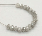 3.8-4mm Grey White Faceted Rondelle 0.5mm Hole Diamond  For Jewelry (1Pc To 2Pc)