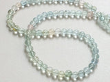 5mm Aquamarine Plain Round Beads, Natural Multi Aquamarine Plain Balls