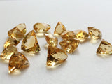 8-11mm Citrine Cut Stone, Citrine Fancy Faceted Trillion Shape, 3 Pcs, Loose