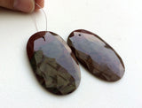 42x24mm American Jasper, Drilled 2 Pc Jasper For Earrings, Faceted Oval Pair