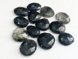 12-20mm Black Rutile Quartz Rose Cut Cabochon, Black Rutile Rose Cut Flat Back