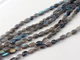 5-11mm Labradorite Plain Oval Beads, Blue Fire Gemstones, Flashy Blue Beads