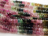 4-4.5mm Multi Tourmaline Faceted Rondelle Beads, Multi Tourmaline For Necklace