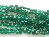 7 mm Green Onyx Faceted Heart Briolettes, Green Onyx Faceted Heart Bead, Emerald