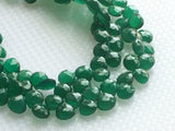 7 mm Green Onyx Faceted Heart Briolettes, Green Onyx Faceted Heart Bead, Emerald