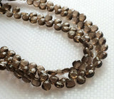 6 mm Smoky Quartz Faceted Heart Briolette, Smoky Quartz Briolette Beads, Faceted