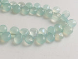7x8.5 mm-9x14 mm Aqua Chalcedony Plain Pear Beads, Aqua Chalcedony Briolette