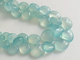 7.5-8 mm Aqua Chalcedony Plain Heart Beads, Aqua Chalcedony Briolette Beads