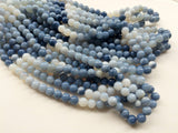 8-9mm Blue Opal Plain Rondelle Beads, Blue Opal Smooth Round Balls, Blue Opal