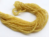2.5-3 mm Yellow Sapphire Faceted Rondelle Beads, Natural Yellow Sapphire Beads