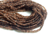 3.5mm Andalusite Faceted Rondelle Bead, Natural Faceted Reddish Brown Andalusite