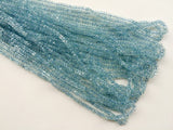 3.5-4.5 mm Aquamarine Faceted Rondelle Beads, Natural Aquamarine Faceted Beads