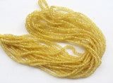 2.5-3 mm Yellow Sapphire Faceted Rondelle Beads, Natural Yellow Sapphire Beads