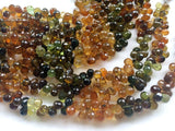 4x6-5x7 mm Petro Tourmaline Faceted Teardrops, Green And Yellow Tourmaline Bead