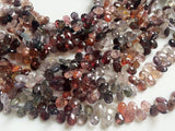 5x7 mm Multi Spinel Faceted Pear Beads, Natural Spinel Briolette Beads, Multi