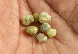 3-5mm Yellow Green Rough Diamond Rondelles 2 Pcs Conflict Free Uncut For Jewelry