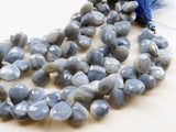 14mm Blue Opal Faceted Heart Bead, Blue Opal Faceted Heart Briolette Bead, Blue