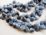 14mm Blue Opal Faceted Heart Bead, Blue Opal Faceted Heart Briolette Bead, Blue