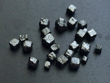 3.5-4mm Black Perfect Cube Rough Diamond Undrilled Diamond Cubes (1Pc To 5Pcs)