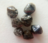 5-6mm Black Rough Raw  Diamond Crystal Loose Diamond Octahedron For Jewelry