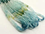 4.5mm Multi Aquamarine Faceted Rondelle Beads, Natural Multi Aquamarine Faceted