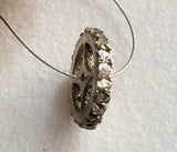 9mm Pave Diamond Charm Pendant, Diamond Wheel For Jewelry, 925 Sterling Silver