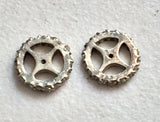 9mm Pave Diamond Charm Pendant, Diamond Wheel For Jewelry, 925 Sterling Silver