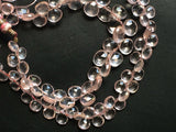 5-7 mm Rose Quartz Beads Faceted Heart Beads, Rose Quartz Briolettes, Rose