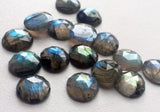 14mm Labradorite Rose Cut Round Cabochons, Labradorite Faceted Round Flat Back