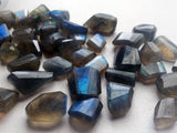 9-18mm Labradorite Fancy Gemstones, Faceted Blue Fire Gems, Loose 5 Pcs