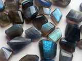 9-18mm Labradorite Fancy Gemstones, Faceted Blue Fire Gems, Loose 5 Pcs