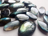 19-25mm Labradorite Plain Cabochons, Labradorite Flat Back Cabochons